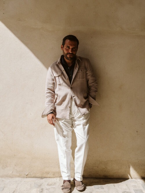 Sobrecamisa lino gris
