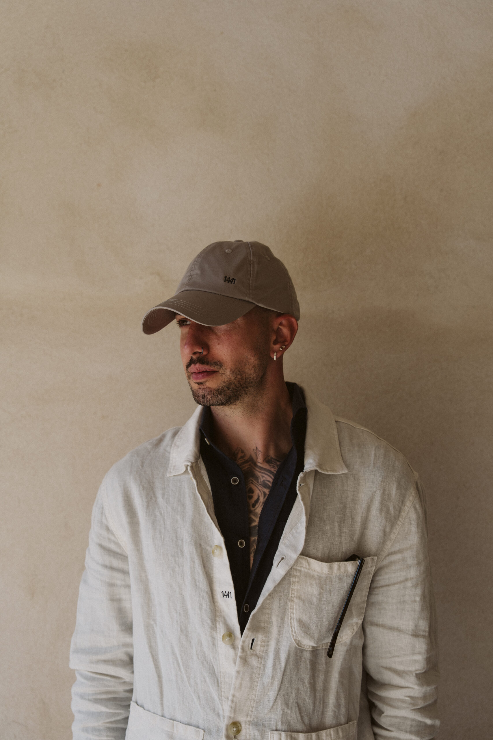 Gorra algodón beige