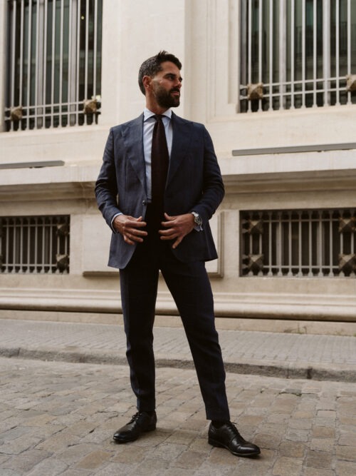 Traje 100% lino navy