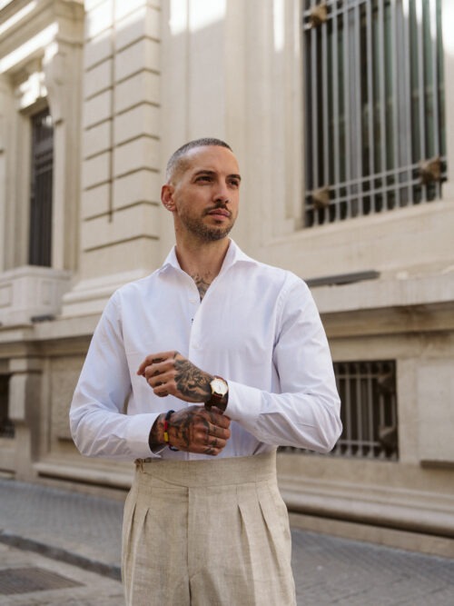Camisa easy-iron popelín blanca