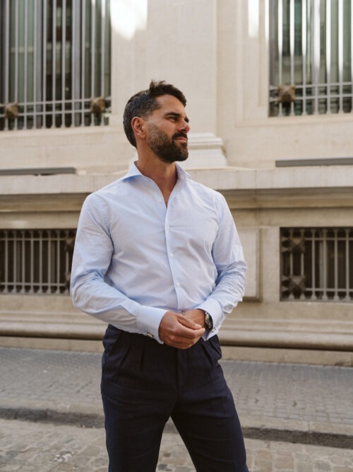 Camisa popelín mil rayas gemelos