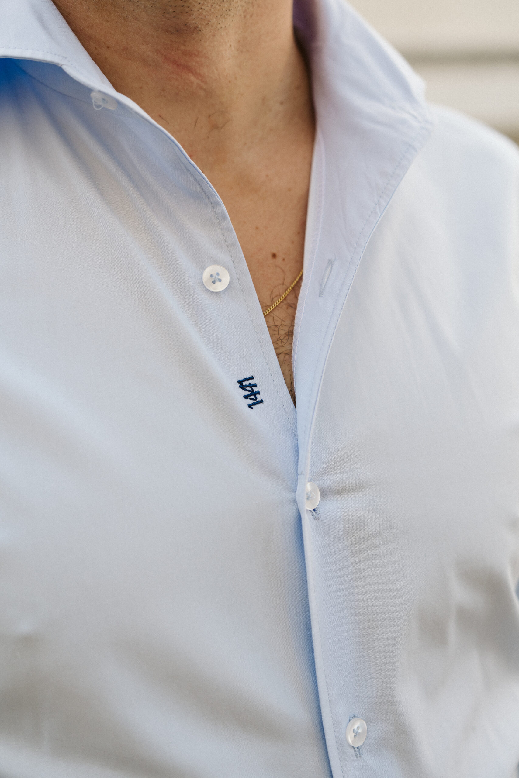 Camisa easy-iron popelín celeste - Imagen 2